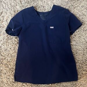 Figs Catarina Scrub Top Navy Blue Small